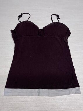 LEI Vintage Y2K Brown Layered Babydoll Tank Top. Med